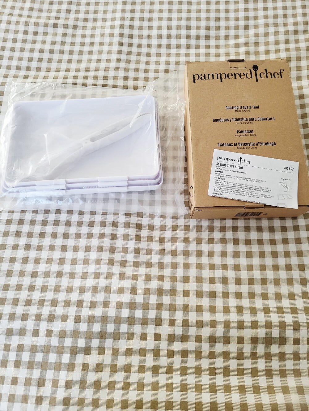 New In Box, The Pampered Chef Coating Trays & Tool.